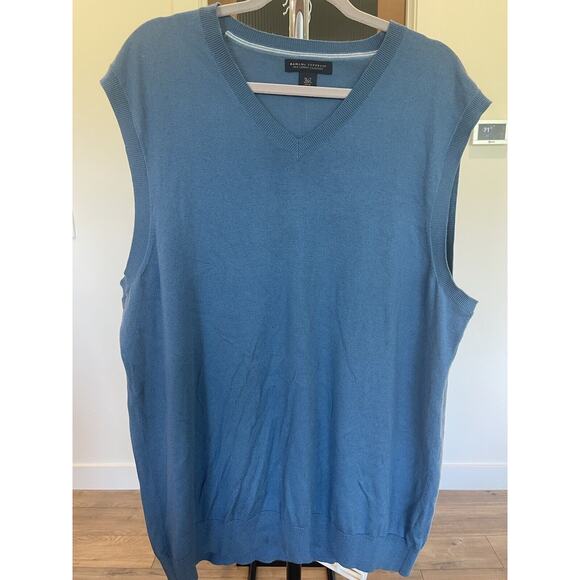 Banana Republic Sweater Vest 85% Cotton 15% Cashmere Blend V Neck Size XL‎ - Picture 1 of 7